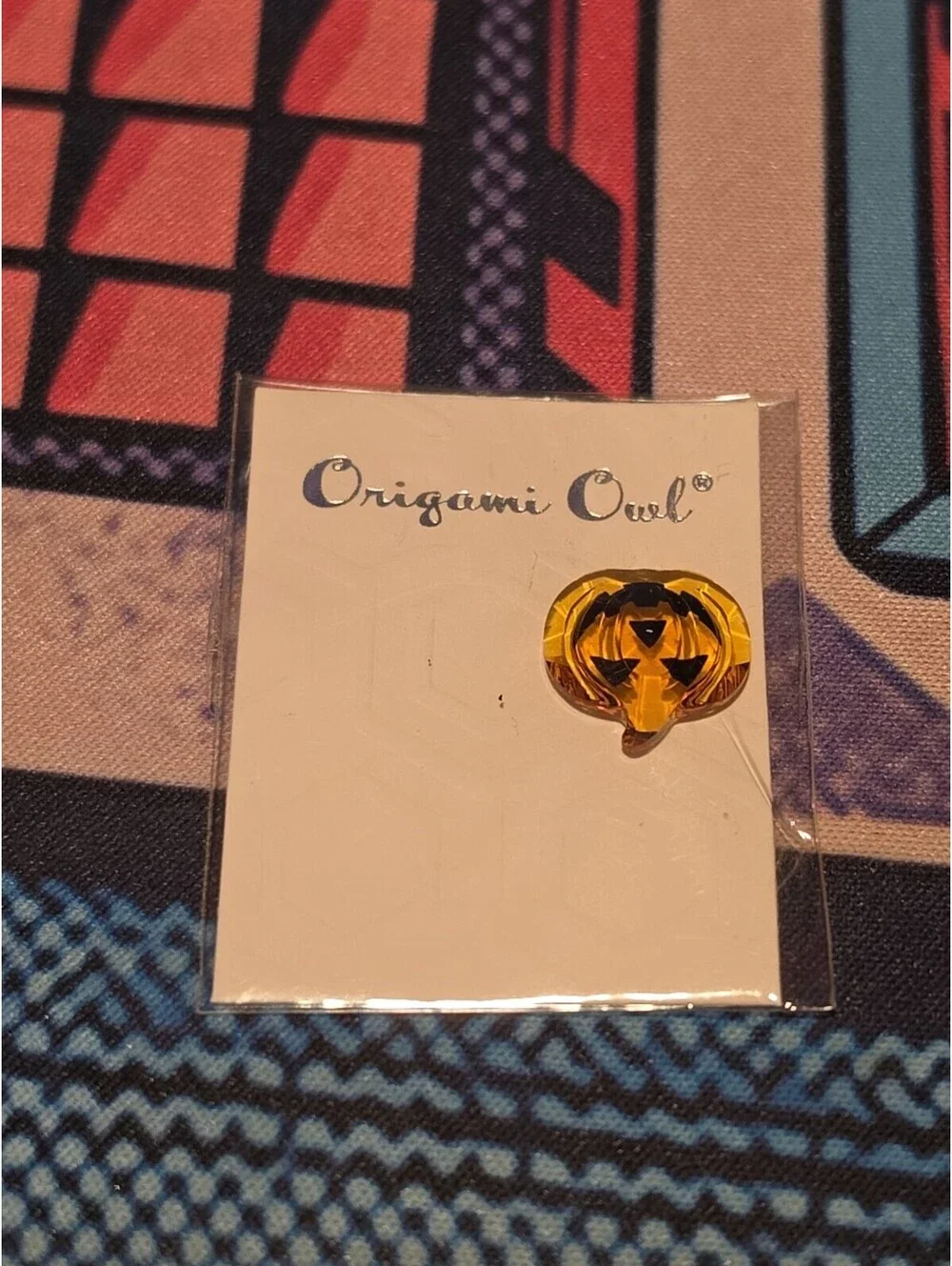RARE Origami Owl Swarovski Crystal Jack o Lantern Pumpkin Halloween Htf Charm NE